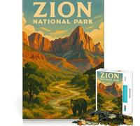 Zion National Park Adults 1000 Piece Jigsaw Puzzle Focus Memory Game Zero Gap Compact Fun for Family Game Time (50x75cm)
