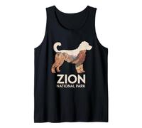 Zion National Park Dog Silhouette Utah Outdoor Hiking Trip Tank Top