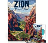 Zion National Park Jigsaw for Adults1000 Pieces Mind Boost Game Seamless Fit Precise Pieces Relaxing Indoor Group Activity (50x75cm)