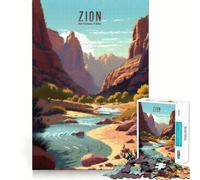 Zion National Park Puzzles for Adults 1000 Pieces Focus Boost Fun Uniform Size Precise Pieces Bonding Activity for Loved Ones (50x75cm)
