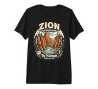 Zion National Park The Narrows Utah Retro Adventure Badge Premium T-Shirt