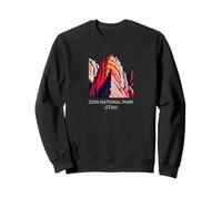 Zion National Park Utah Art-Deco Mountain Graphic Sweatshirt