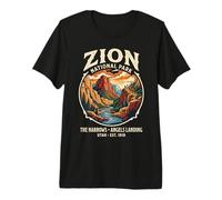 Zion National Park Utah Narrows Angels Landing Retro Artwork Premium T-Shirt
