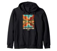 Zion National Park Utah Red Rock Canyon Reflection Zip Hoodie