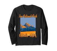 Zion National Park Utah USA Mountains American Flag Long Sleeve T-Shirt