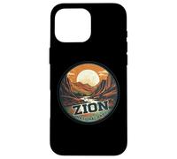 Zion National Park Vintage Sunset Landscape Case for iPhone 16 Pro Max