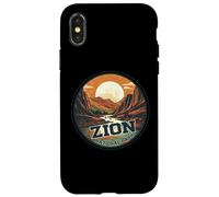 Zion National Park Vintage Sunset Landscape Case for iPhone X/XS
