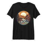 Zion National Park Vintage Sunset Landscape Premium T-Shirt