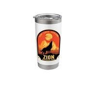 Zion Utah Live Love Explore Howling Wolf Design Stainless Steel Insulated Tumbler