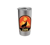 Zion Utah Live Love Explore Howling Wolf Design Stainless Steel Insulated Tumbler