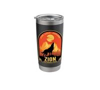 Zion Utah Live Love Explore Howling Wolf Design Stainless Steel Insulated Tumbler