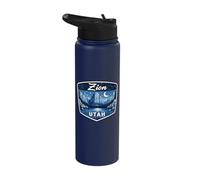 Zion Utah National Park Scenic Mountains Night Sky Camping Stainless Steel Insulated Water Bottle
