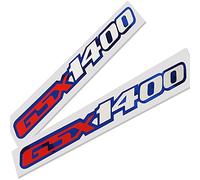 ziondesigns GSX 1400 red,white on blue chrome graphics decals stickers x 2