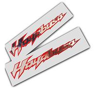 ziondesigns Hayabusa Silver chrome on red graphics decals stickers x 2