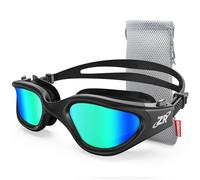 ZIONOR Swimming Goggles, G1 Wide View Polarized Swim Goggles with UV Protection Watertight Anti-fog Mirrored/Smoke Lens Adjustable Strap Comfort for Adult Men Women Junior - Open Water/Indoor