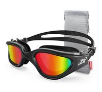 ZIONOR Swimming Goggles, G1 Wide View Polarized Swim Goggles with UV Protection Watertight Anti-fog Mirrored/Smoke Lens Adjustable Strap Comfort for Adult Men Women Junior - Open Water/Indoor