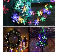ZiopGTob Christmas Snowflake Fairy String Lights - 20ft 40 LED Lights Battery Operated Waterproof Shining Light for Bedroom, Corridor, Patio, Garden, Yard, Photo Frame (Multicolor)