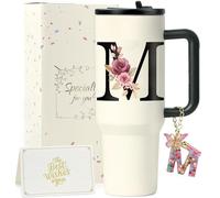 ZIOSINM A-Z Personalised Gifts for Women, 1.2L Water Bottle with Straw | Double Layer Stainless Steel Thermal Cup, Perfect Birthday Gifts for Women, Christmas, Valentine's Day Gift