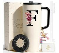 ZIOSINM Stainless Steel Thermal Water Bottle with Silicone Sleeve (F) | 1.2 L / 40oz Capacity, Double Wall, Keychain, Customisable, Mum Gifts