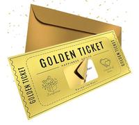 ZIOYANE 1 Set Golden Ticket, Scratch Card Reveal Personalised Plastic Voucher to Fill In Yourself Keepsake Message Card for Valentine‘s Christmas & Celebratory Moments