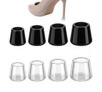 ZIOYANE 10Pcs Heel Caps for High Heels, Transparent and Black High Heels Protectors Non-Slip Heel Stoppers for High Heels Replacement Tips Caps for Walking on Grass and Uneven Road