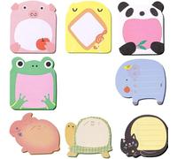 ZIOYANE 24Pcs Cartoon Sticky Notes, Animal Self-Stick Notes with Funny Designs Paper Party Bag Fillers for Kids Student Present & Party Bags Accessories for School Home