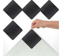 ZIOYANE 4Pcs Rug Pad Gripper,Non-Slip Rug Underlay and Anti-Slip Mat for Carpet Washable Non-Woven Grippers for Laminate Floor to Secure Rugs and Protect Hard Surfaces(Black)