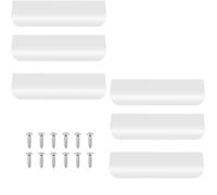 ZIOYANE 6Pcs Furniture Handles, 120mm Invisible Cabinet Pulls, Kitchen Drawer Handles, Aluminium Alloy Handle for Wardrobe, Cabinet Doors and Drawers, Includes Screws for Easy Installation