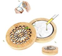 ZIOYANE 9x9x2.4cm Wooden Incense Holder with Bluebell Scented Chips, Compact Aromatherapy Diffuser Box for Bedroom, Bathroom, Office & Yoga Spaces