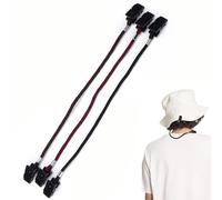 ZIOYANE Hat Retainer Clip Set, 25cm Length, 3 Pieces, Black/Brown/Burgundy, Adjustable Cap Lanyard for Fishing, Golf, Boating