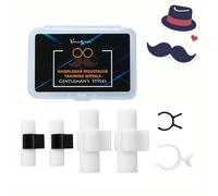 ZIOYCKL 2 Pair Handlebar Moustache Training Wheels,Gentleman's Styles Mustache Stylist,Mustache Curler Shaping Tools Gifts for Father Boy Husband Boyfriend(Black+White)