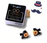 ZIOYCKL Handlebar Moustache Training Wheels,Gentleman's Styles Mustache Stylist,Mustache Curler Shaping Tools Gifts for Father Boy Husband Boyfriend 1 Pair (Black)