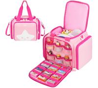 ZIOZERTT Carrying Case Compatible with Little Tikes Story Dream Machine and Headphones,Portable Storage Bag for Story Books and Audio Play Characters with Shoulder Strap,Gift for Kids,Pink,Case Only