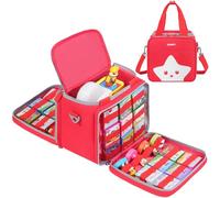 ZIOZERTT Carrying Case Compatible with Little Tikes Story Dream Machine Books Starter Set,Portable Storage Bag for Story Books and Character with Handle and Shoulder Strap,Red,Case Only