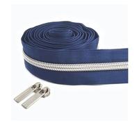 Zip 2 Meters 5# Nylon Zipper Tapes+ 2Pcs Slider Pulls Bag Purse Pocket Coil Zippers Heads Decor Zip Repair Kit DIY Accessories(ZA419-99-Silver)