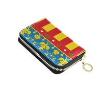 Zip Around Wallets for Women 9 Credit Card Slots & 2 Cash Slots Small Zipper Wallet with Coin Pocket Valencian Community Flag