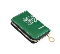 Zip Around Womens Wallets RFID Blocking Credit Card Holder Leather Zipper Wallet with Coin Pocket Saudi Arabia Flag