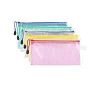 Zip Bags Portable Zipper File Bag Transparent Single-Layer Mesh Test Paper Data Storage Office Files Stationery(A6-White)