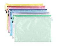 Zip Bags Portable Zipper File Bag Transparent Single-Layer Mesh Test Paper Data Storage Office Files Stationery(A3-Pink)