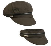 Zip Cotton Newsboy Cap by Seeberger