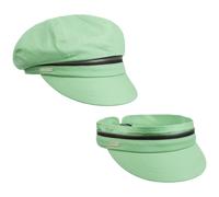 Zip Cotton Newsboy Cap by Seeberger