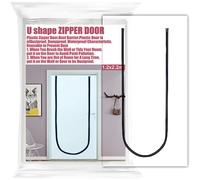 Zip Dust Door Barrier -Temporary Door-Plastic Door-U Shape Door Dust for Decorating House or Residential Room or New Builds or Renovation