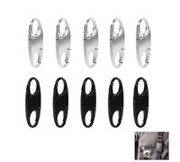 Zip Fasteners, Pack of 10 Anti-Theft Backpack Zipper, Anti-Theft Lock for Luggage, Backpack, Handbag, Purse, Zip Slider, Versatile Use (Black, Silver)