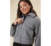 Zip Front Pocket Detail Jacket Dorothy Perkins Grey S