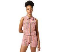 Zip Front Vest Top in Candy Stripe