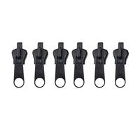 Zip Head Reusable Plastic Zipper Puller Zip Slider Zipper Replacement Zipper Fixer Repair Kit 6 Pack Black Durability