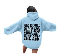 Zip Hoodie,God Is Still Writing Your Story Women'S Letter Graphic Hoodies Oversized Pullover Tops Casual Long Sleeve Hooded Drawstring Sweatshirt With Pockets