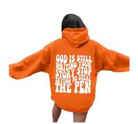 Zip Hoodie,God Is Still Writing Your Story Women'S Letter Graphic Hoodies Oversized Pullover Tops Casual Long Sleeve Hooded Drawstring Sweatshirt With Pockets