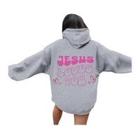 Zip Hoodie,Women'S Letter Graphic Hoodies Oversized Pullover Tops Casual Long Sleeve Hooded Drawstring Sweatshirt With Pockets