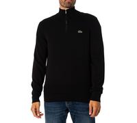 Men's Lacoste Men's Black Cotton Half Zip Knit - Size: 40/Regular